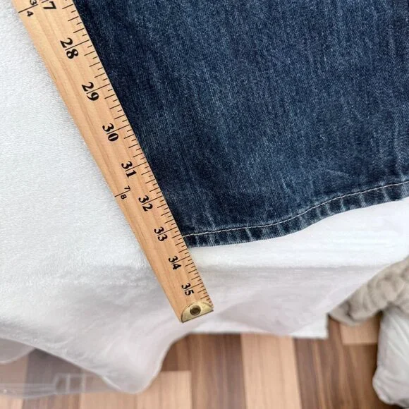 Levis 501 Jeans Mens 34x36 (32x33) Blue Original Button Fly Straight Leg Whisker - Picture 7 of 16